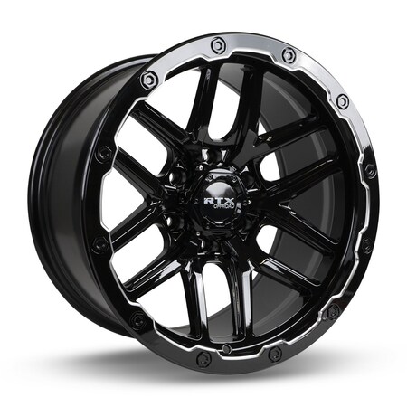 Rtx Alloy Wheel, Volcano 18x9.5 6x135 ET-10 CB87.1 Gloss Black Milled Edge 082979